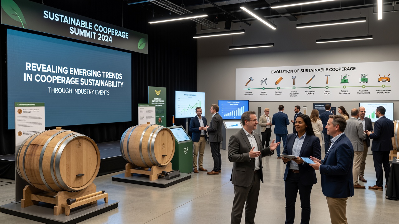 Sustainable oak forest management demonstration at an industry event focused on cooperage practices